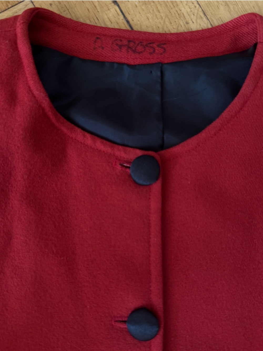 Women's Red Button-Front Jacket - Picture 4 of 5